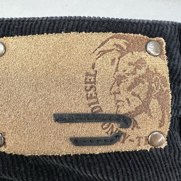 VTG Diesel Pants Women's Size 4/27 Black Corduroy Y2K Straight Preppy - Picture 11 of 15